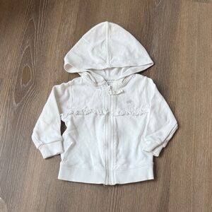 Babycottons white ruffle cotton baby girl hoodie size 6 months